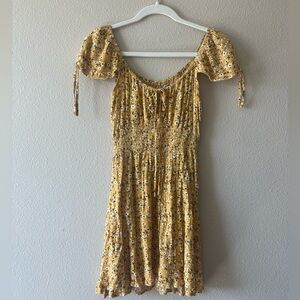 PacSun Mustard Floral Mini Dress